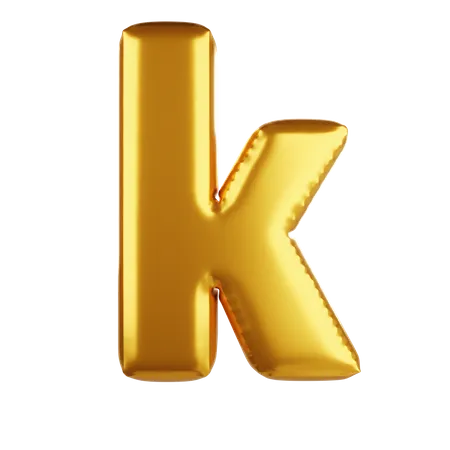 Balloon letter k lower case 3D Icon