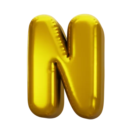 Balloon Letter N  3D Icon