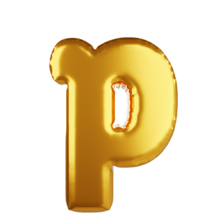 Balloon letter p lower case  3D Icon
