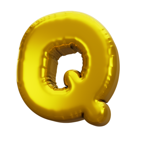 Balloon Letter Q  3D Icon