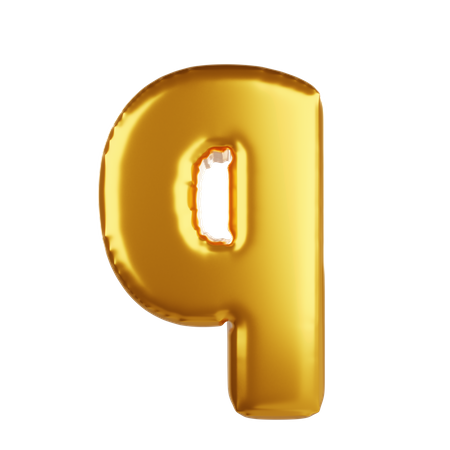 Balloon letter q lower case  3D Icon
