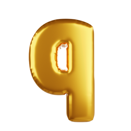 Balloon letter q lower case  3D Icon