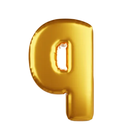 Balloon letter q lower case  3D Icon
