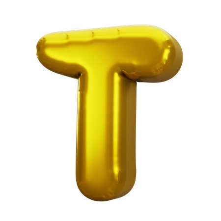 Balloon Letter T  3D Icon