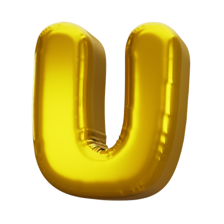 Balloon Letter U  3D Icon
