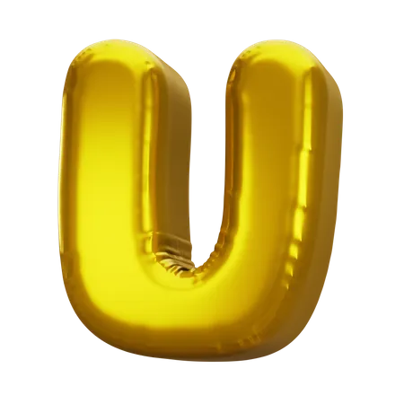 Balloon Letter U  3D Icon