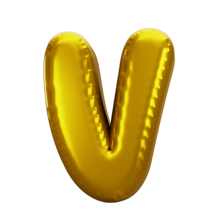 Balloon Letter V  3D Icon