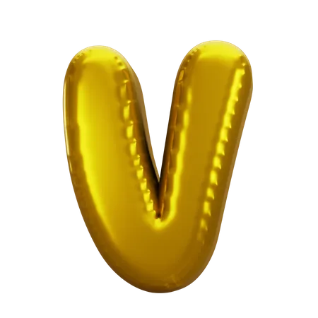 Balloon Letter V  3D Icon