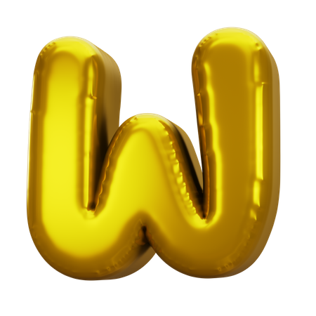 Balloon Letter W  3D Icon