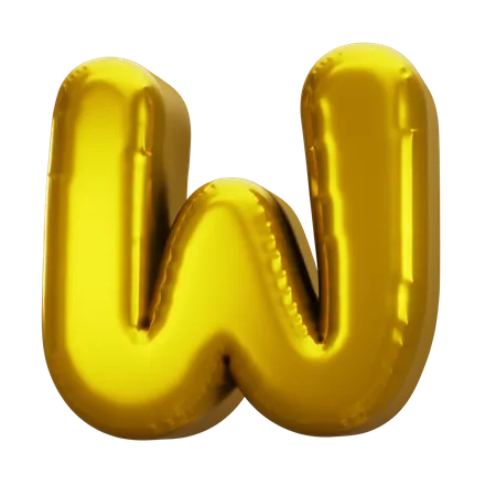 Balloon Letter W  3D Icon