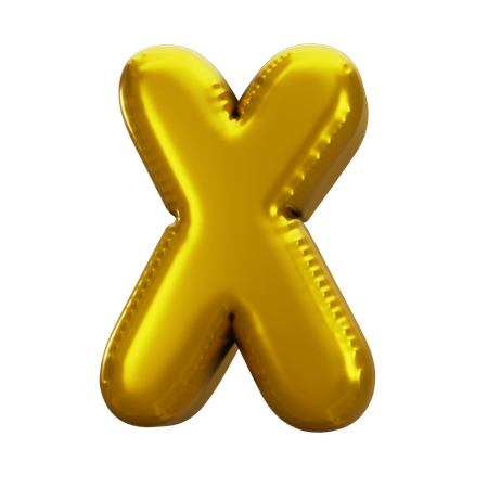 Balloon Letter X  3D Icon