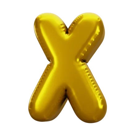 Balloon Letter X  3D Icon