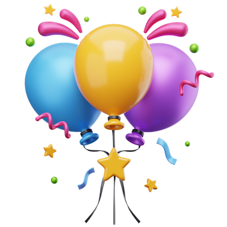 Balloon New Year  3D Icon