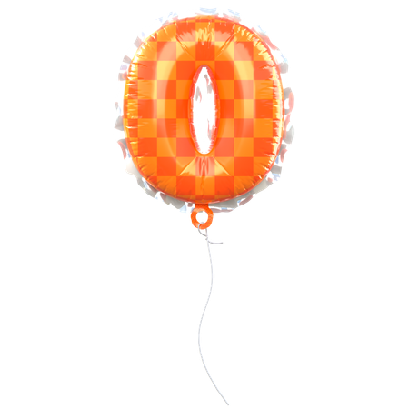 Balloon Number 0  3D Icon