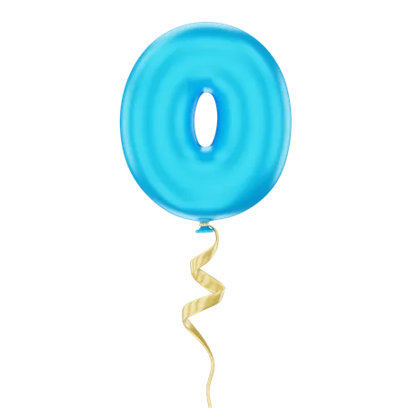 Balloon Number 0  3D Icon