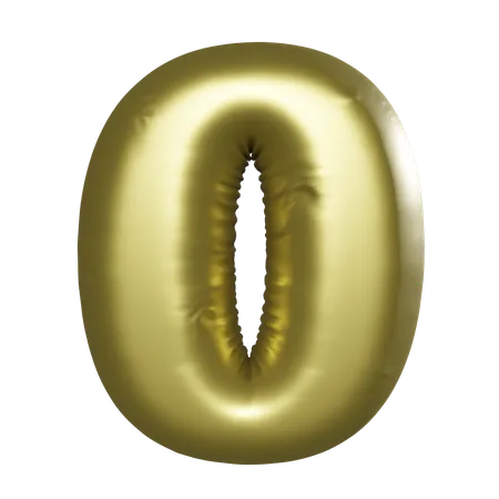 Balloon Number 0  3D Icon