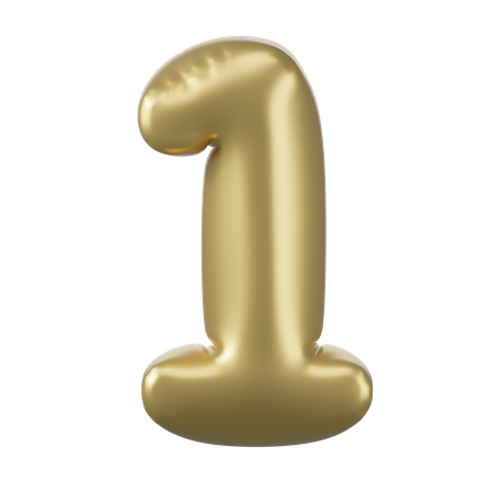 Balloon Number 1  3D Icon