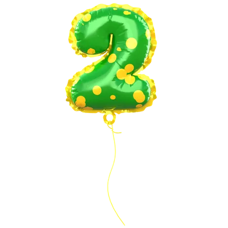 Balloon Number 2  3D Icon