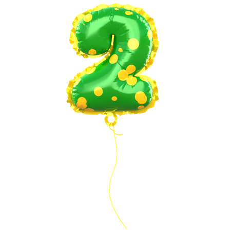 Balloon Number 2  3D Icon