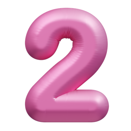 Balloon Number 2  3D Icon