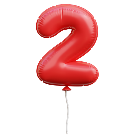 Balloon Number 2  3D Icon