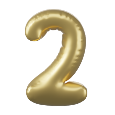 Balloon Number 2  3D Icon