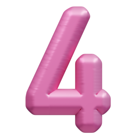 Balloon Number 4  3D Icon