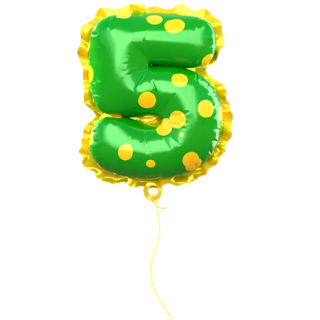 Balloon Number 5  3D Icon
