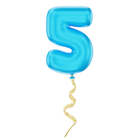 Balloon Number 5  3D Icon