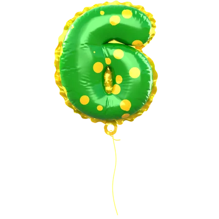 Balloon Number 6  3D Icon