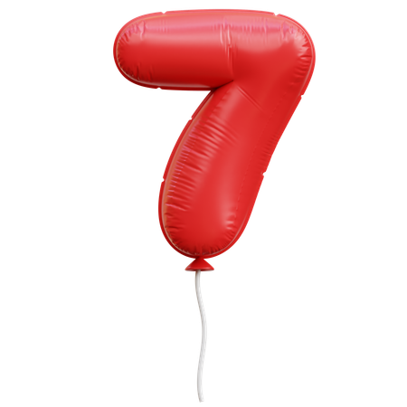Balloon Number 7  3D Icon