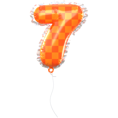 Balloon Number 7  3D Icon