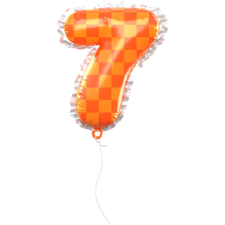 Balloon Number 7  3D Icon