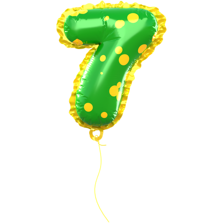 Balloon Number 7  3D Icon