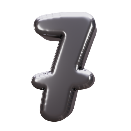 Balloon Number 7  3D Icon