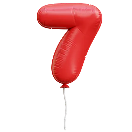 Balloon Number 7  3D Icon