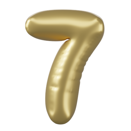 Balloon Number 7  3D Icon