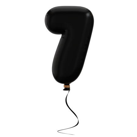 Balloon Number 7  3D Icon