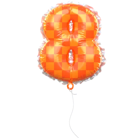 Balloon Number 8  3D Icon