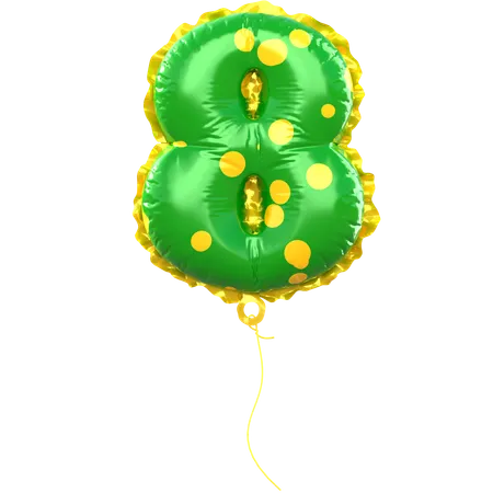 Balloon Number 8  3D Icon