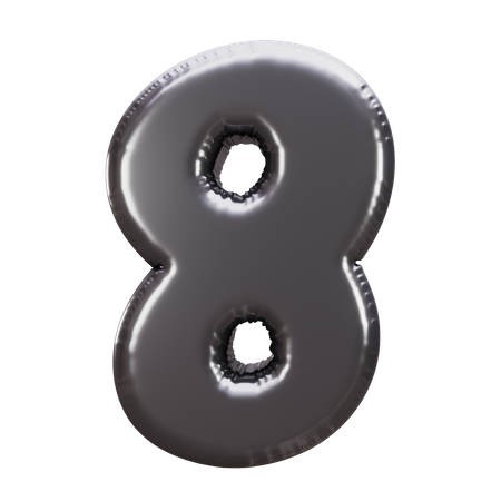 Balloon Number 8  3D Icon