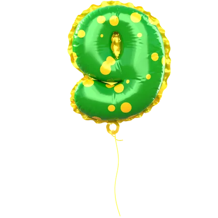 Balloon Number 9  3D Icon