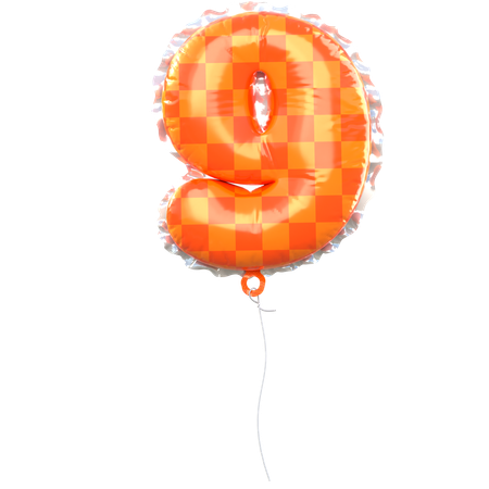 Balloon Number 9  3D Icon