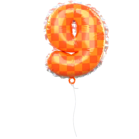 Balloon Number 9  3D Icon