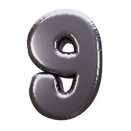 Balloon Number 9  3D Icon