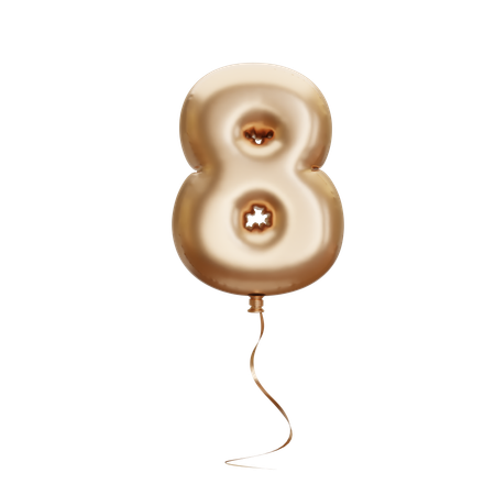 Balloon Number eight  3D Icon