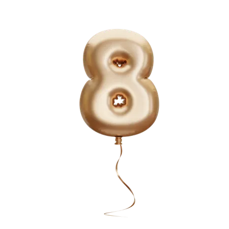 3 D Balloon Number Eight 3D Icon