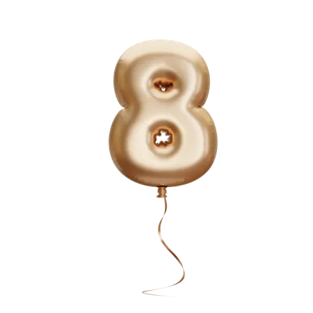 Balloon Number eight  3D Icon