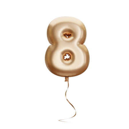 Balloon Number eight  3D Icon