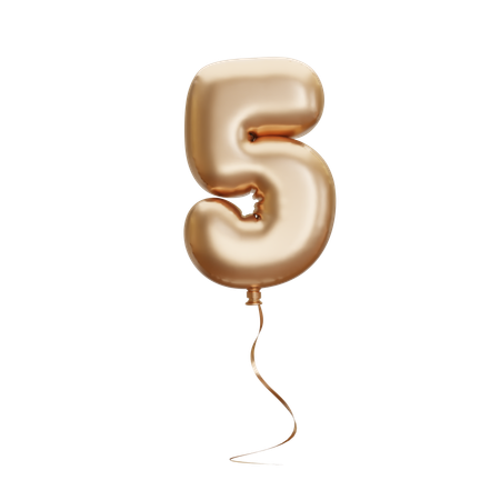 Balloon Number Five  3D Icon
